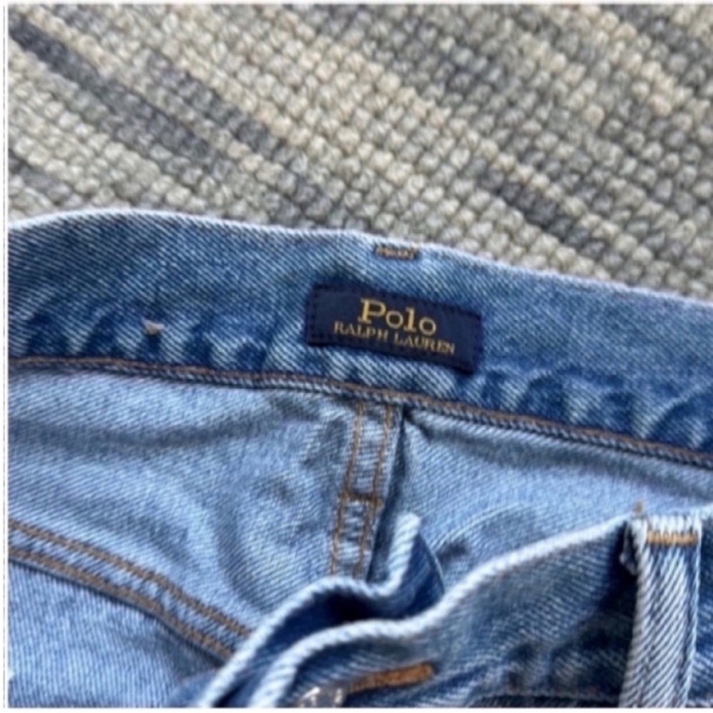 Polo Ralph Lauren Avery Boyfriend Light Blue Jeans with Colorful Stripes Seam - Picture 9 of 12